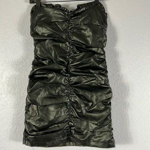 NWT Princess Polly black Vegan Leather burst your bubble mini Dress sz 8